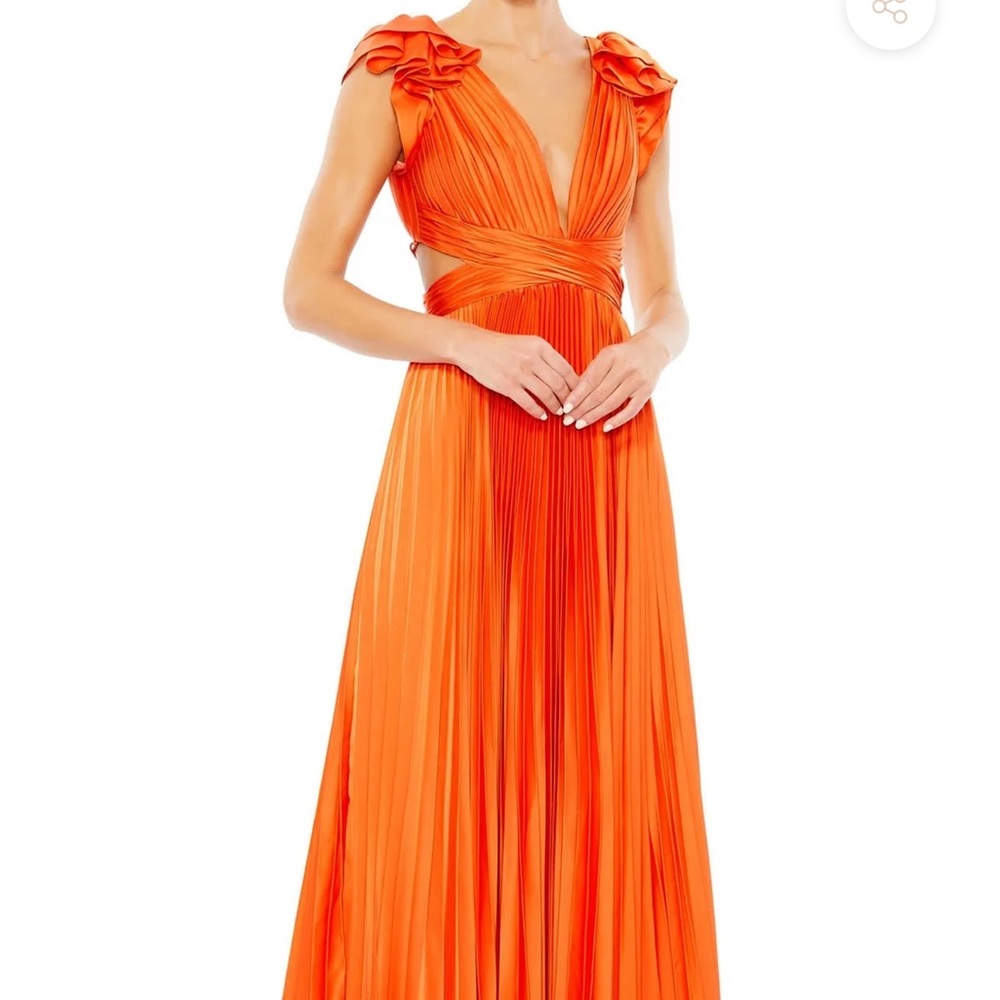 Ieena for Mac Duggal Flutter Sleeve A-Line Gown